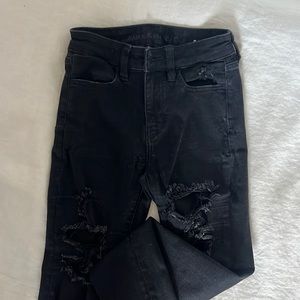 Black ripped skinny jeans